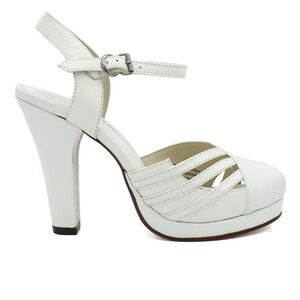 Re-Mix Vintage Shoes Rhonda Heels White